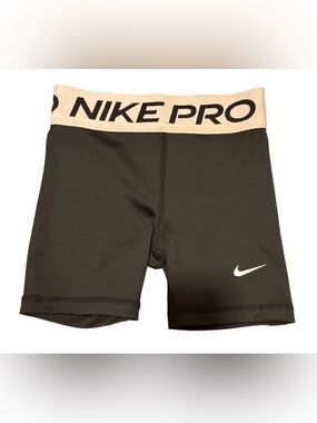 Nike Pro Kids Black Shorts with gray waistband